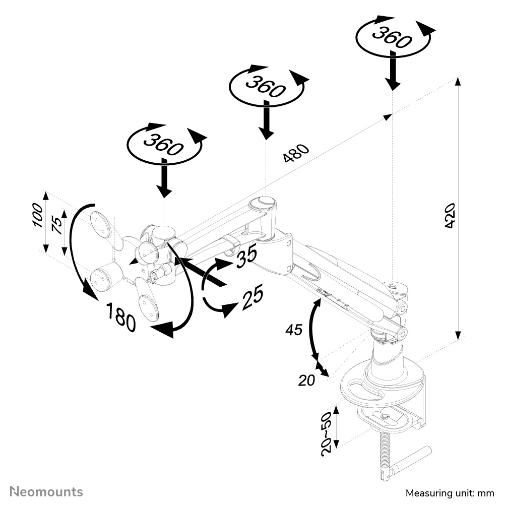 Neomounts by Newstar monitor desk mount